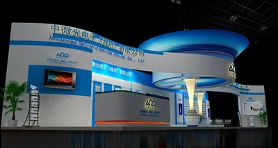 144平米展臺設(shè)計制作：一面開口/現(xiàn)代/木質(zhì)結(jié)構(gòu)/藍(lán)色，為綜合展展商而作（免費使用）