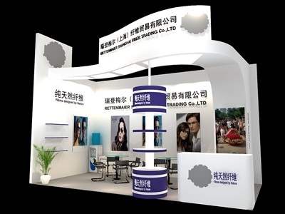 18平米展臺設計制作：二面開口/現(xiàn)代/木質結構/白色，為化工展展商而作（免費使用）