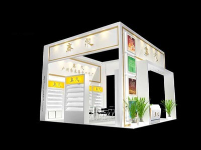 36平米展臺(tái)設(shè)計(jì)制作：三面開口/現(xiàn)代/木質(zhì)結(jié)構(gòu)/白色，為綜合展展商而作（免費(fèi)使用）