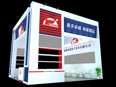 36平米展臺設(shè)計制作：三面開口/現(xiàn)代/型材結(jié)構(gòu)/彩色，為電子展展商而作（免費使用）