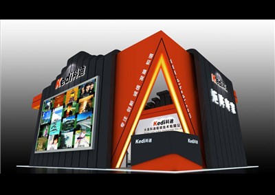 108平米展臺設(shè)計制作：四面開口/前衛(wèi)/型材結(jié)構(gòu)/彩色，為電子展展商而作（免費(fèi)使用）