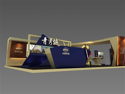 135平米展臺設(shè)計制作：三面開口/前衛(wèi)/木質(zhì)結(jié)構(gòu)/米色，為房產(chǎn)展展商而作（免費使用）