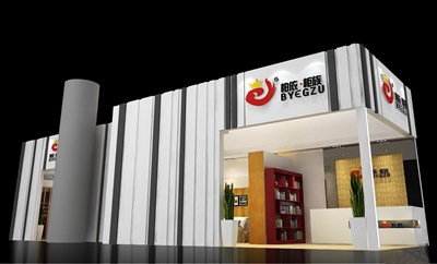 24平米展臺設(shè)計制作：三面開口/前衛(wèi)/型材結(jié)構(gòu)/灰色，為家具展展商而作（免費使用）