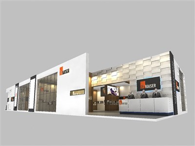 189平米展臺設計制作：四面開口/現(xiàn)代/型材結構/彩色，為家具展展商而作（免費使用）
