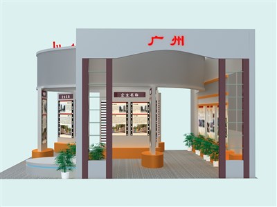 135平米展臺設(shè)計制作：三面開口/現(xiàn)代/型材結(jié)構(gòu)/灰色，為旅游展展商而作（免費使用）