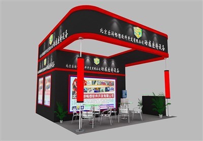 36平米展臺設計制作：三面開口/現(xiàn)代/木質(zhì)結(jié)構/黑色，為建材展展商而作（免費使用）