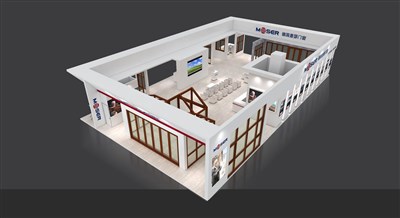 292.5平米展臺設計制作：四面開口/現(xiàn)代/木質(zhì)結構/米色，為建材展展商而作（免費使用）