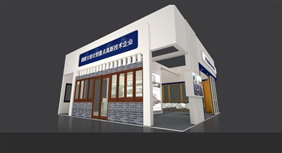 100平米展臺設(shè)計制作：二面開口/現(xiàn)代/木質(zhì)結(jié)構(gòu)/米色，為建材展展商而作（免費使用）