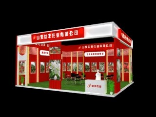 90平米展臺(tái)設(shè)計(jì)制作：二面開(kāi)口/現(xiàn)代/木質(zhì)結(jié)構(gòu)/紅色，為綜合展展商而作（免費(fèi)使用）