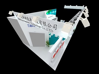 84平米展臺設(shè)計制作：三面開口/現(xiàn)代/木質(zhì)結(jié)構(gòu)/白色，為綜合展展商而作（免費使用）
