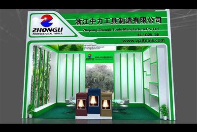 18平米展臺設(shè)計制作：一面開口/現(xiàn)代/木質(zhì)結(jié)構(gòu)/綠色，為建材展展商而作（免費使用）
