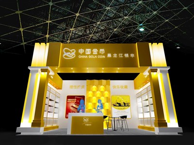 35平米展臺(tái)設(shè)計(jì)制作：一面開口/現(xiàn)代/木質(zhì)結(jié)構(gòu)/黃色，為綜合展展商而作（免費(fèi)使用）