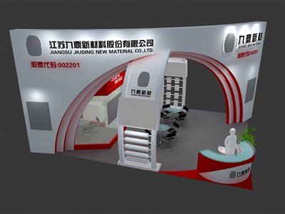 48平米展臺(tái)設(shè)計(jì)制作：三面開口/現(xiàn)代/木質(zhì)結(jié)構(gòu)/白色，為建材展展商而作（免費(fèi)使用）