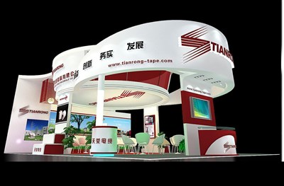 96平米展臺(tái)設(shè)計(jì)制作：三面開口/現(xiàn)代/木質(zhì)結(jié)構(gòu)/白色，為建材展展商而作（免費(fèi)使用）