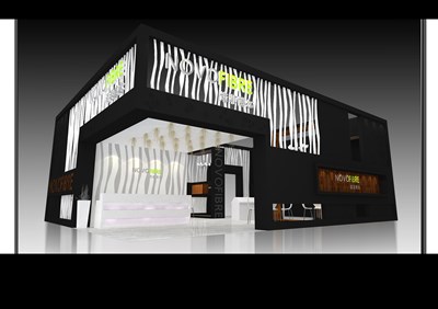 108平米展臺設(shè)計制作：二面開口/現(xiàn)代/木質(zhì)結(jié)構(gòu)/黑色，為建材展展商而作（免費使用）
