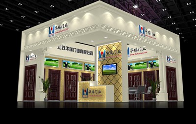 56平米展臺設(shè)計制作：二面開口/歐式/木質(zhì)結(jié)構(gòu)/白色，為建材展展商而作（免費使用）
