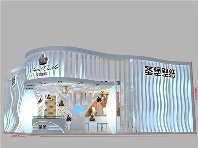 143平米展臺(tái)設(shè)計(jì)制作：二面開口/現(xiàn)代/木質(zhì)結(jié)構(gòu)/白色，為建材展展商而作（免費(fèi)使用）