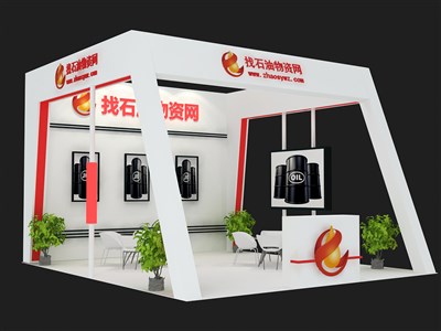 42平米展臺設(shè)計制作：三面開口/現(xiàn)代/木質(zhì)結(jié)構(gòu)/白色，為能源展展商而作（免費使用）