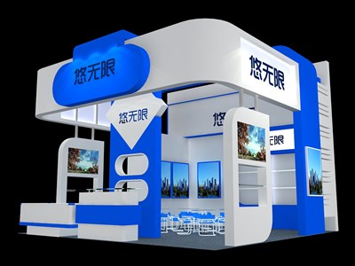 36平米展臺(tái)設(shè)計(jì)制作：三面開口/現(xiàn)代/木質(zhì)結(jié)構(gòu)/白色，為食品展展商而作（免費(fèi)使用）