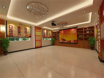 39平米展廳設(shè)計(jì)制作：現(xiàn)代/紅色，成就類展廳-黨建展廳（免費(fèi)使用）