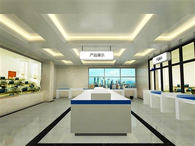 100平米展廳設計制作：現(xiàn)代/白色，產(chǎn)品類展廳-青島牧野（免費使用）