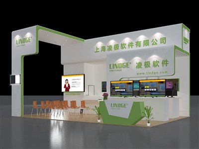 54平米展臺設(shè)計制作：三面開口/現(xiàn)代/型材結(jié)構(gòu)/白色，為糖酒展展商而作（免費使用）