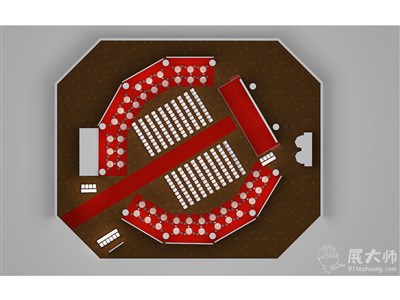 300平米展廳設計制作：現(xiàn)代/紅色，產(chǎn)品類展廳-同程光大（免費使用）