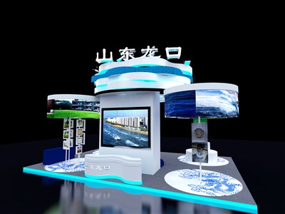 54平米展臺設(shè)計制作：四面開口/現(xiàn)代/木質(zhì)結(jié)構(gòu)/白色，為文博會展商而作（免費使用）